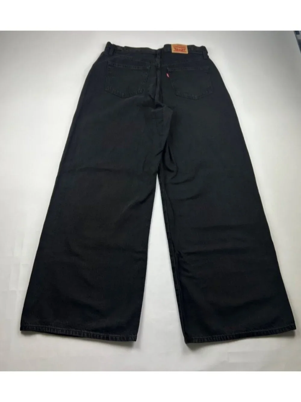 Levi's Black Denim High Rise Cinch Waist Baggy Jeans 31